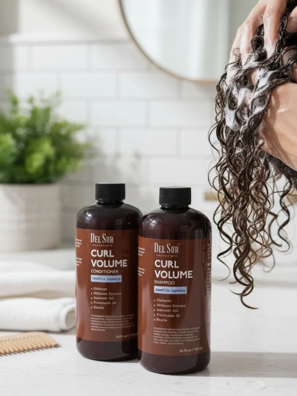 Curl Volume Shampoo & Conditioner - Brown